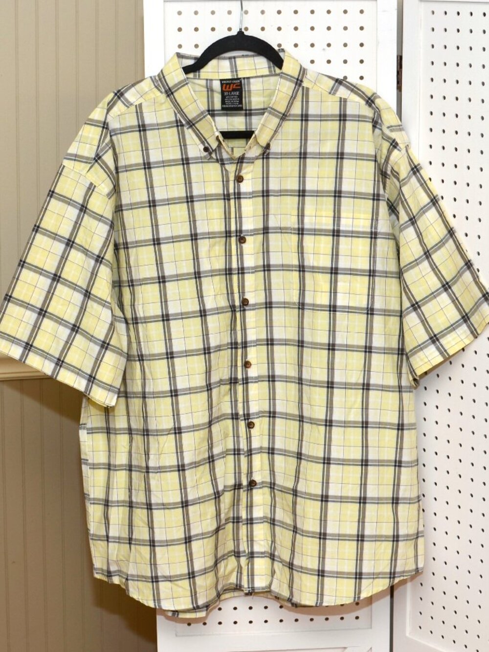 Walnut Creek XX-Large (2X) Yellow Plaid Short Sleeve Button Down Shirt